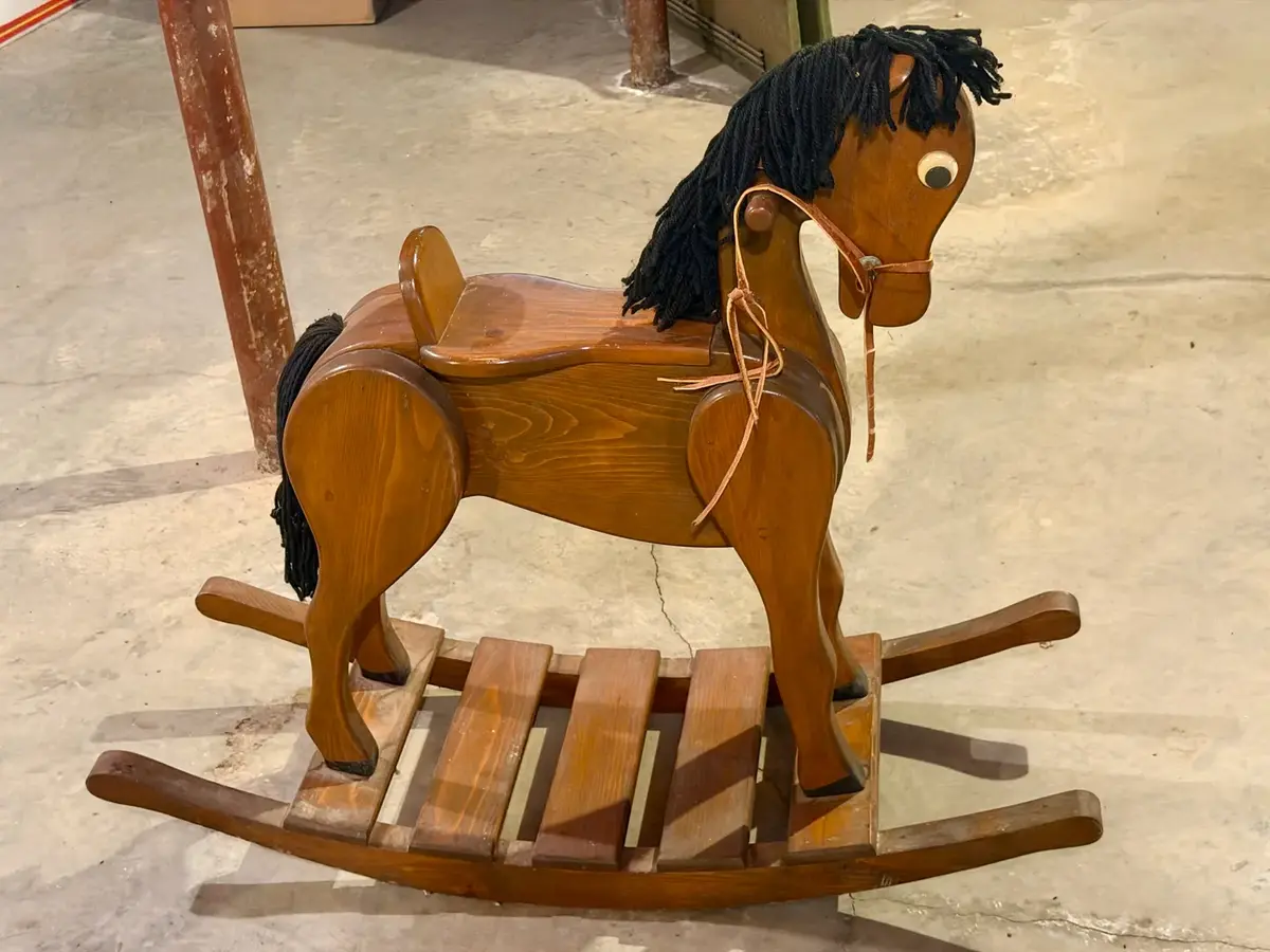 Vintage Wooden Rocking Horse