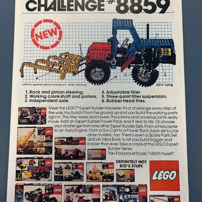 Sale Photo Thumbnail #50: Vintage Star Wars comic book, Issue #56, published by Marvel Comics Group in February 1982. Features cover art depicting a dramatic battle scene. The back cover features a vintage advertisement for the LEGO Expert Builder Series Challenge #8859. 

Conditi
