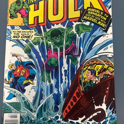 Sale Photo Thumbnail #61: The Incredible Hulk #233 from March 1978, published by Marvel Comics Group. Features 'Battle by the Bay!' and guest stars Marvel Man. Cover price is 35 cents. The comic is in vintage, pre-owned condition with some light edge wear, minor spine stress lines