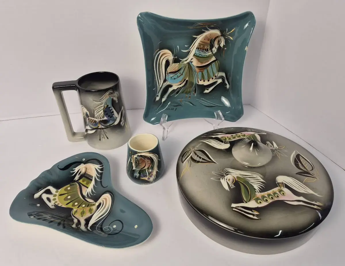 MCM Sascha Brastoff “Star Steed” Hand-Painted Pottery Collection