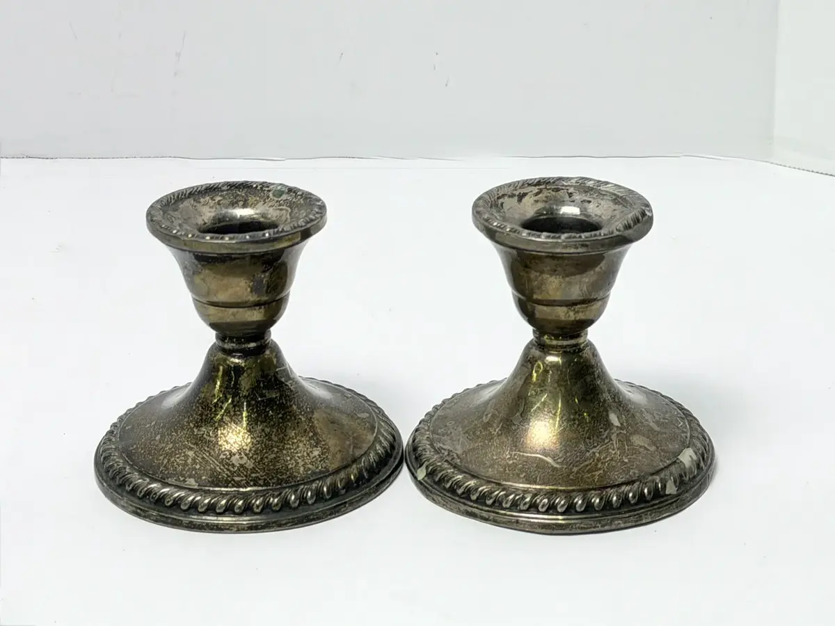 Weighted Sterling Silver Candleholders - 3.25" Tall