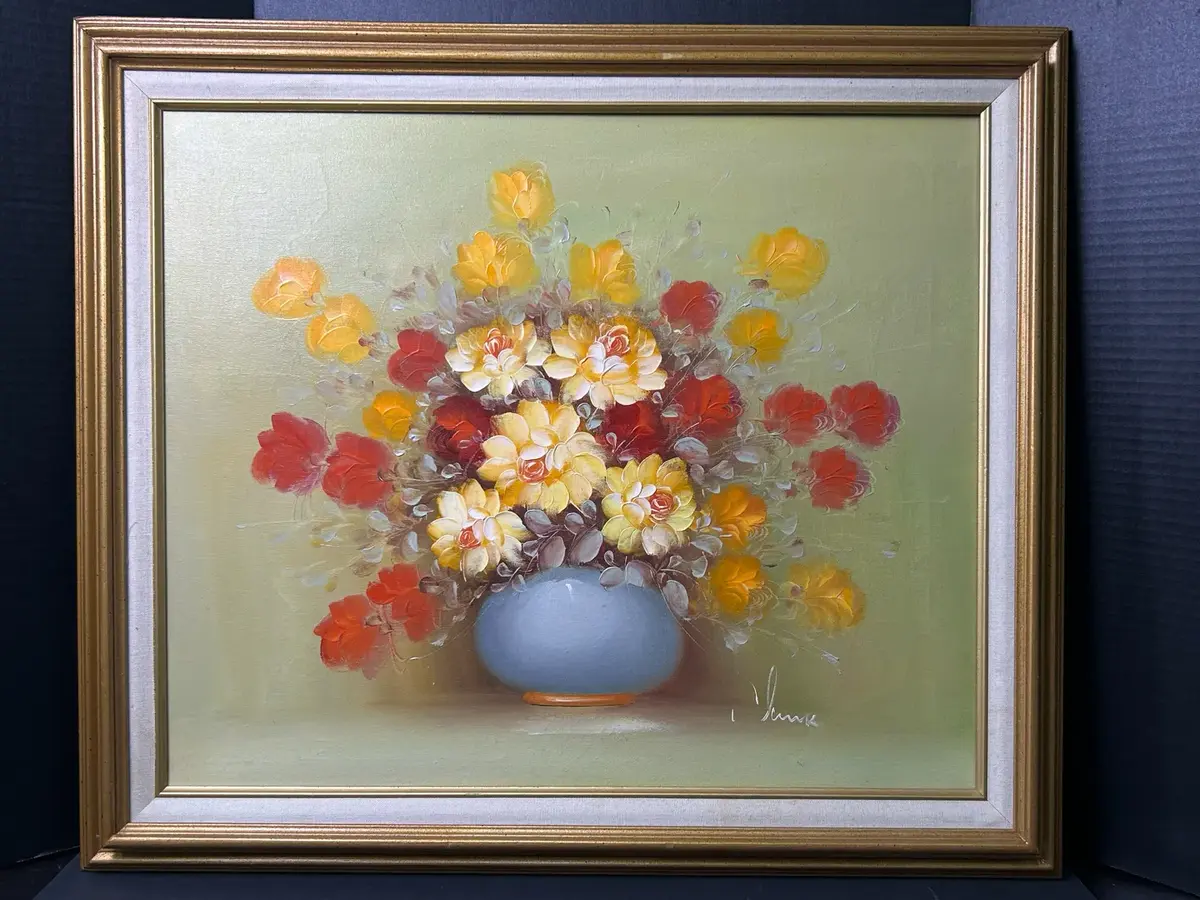 Vintage Signed Floral Still Life Painting 