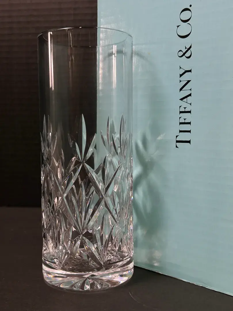 Tiffany Crystal Flower Vase - 8" Tall