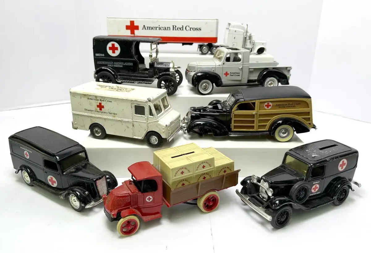Vintage American Red Cross Die-Cast Vehicle & Coin Bank Collection – Ertl Trucks, Ambulance & More