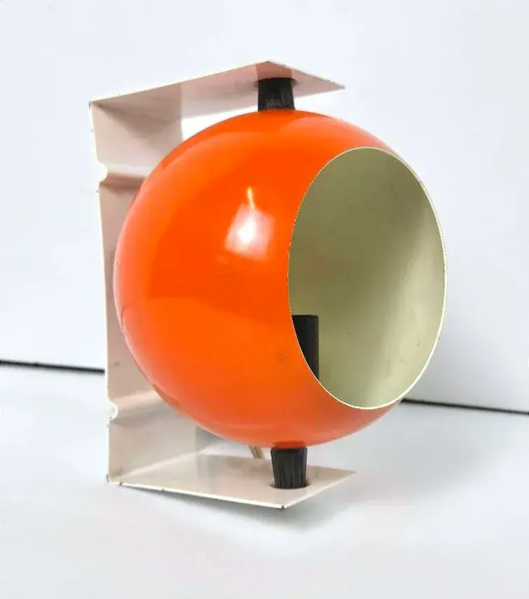 MCM Orange Eyeball Wall Mount Lamp 