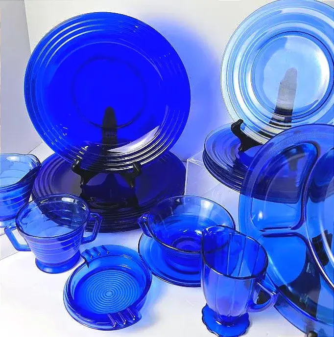 Vintage Hazel Atlas Cobalt Blue Moderntone Glassware Collection & More – Plates, Bowls & More