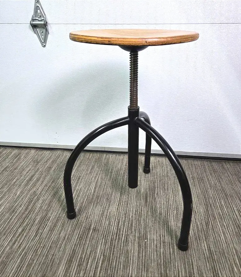 Vintage Industrial Tripod Lab/Workshop Stool