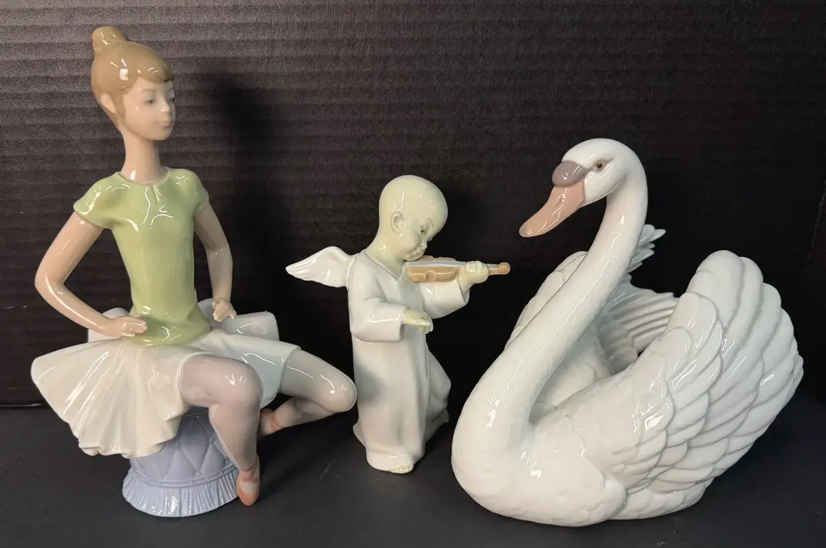 Lladro Figurines - Ballerina 1360 9" Tall, Swan 5231 & Asian Angel 4536