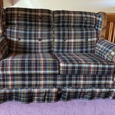American Retro Plaid Love Seat 