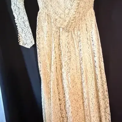 Lace & Satin Homemade Wedding Dress
