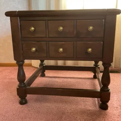 Ethan Allen Two Drawer Side Table