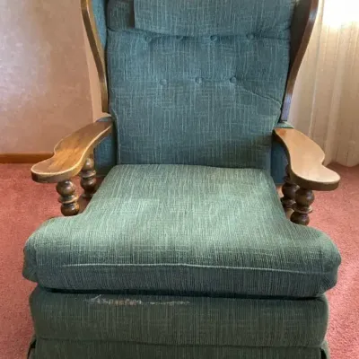 Green Rocker with Foot Rest
