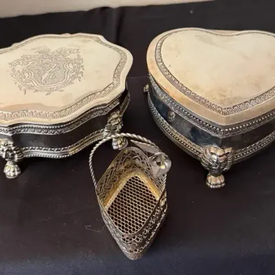 Silver Plated Trinket Boxes 