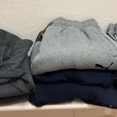 Men’s Athletic Clothing - Size L/XL, Cremieux Quarter Zip, Puma & Fila Sweat Pants, Shorts