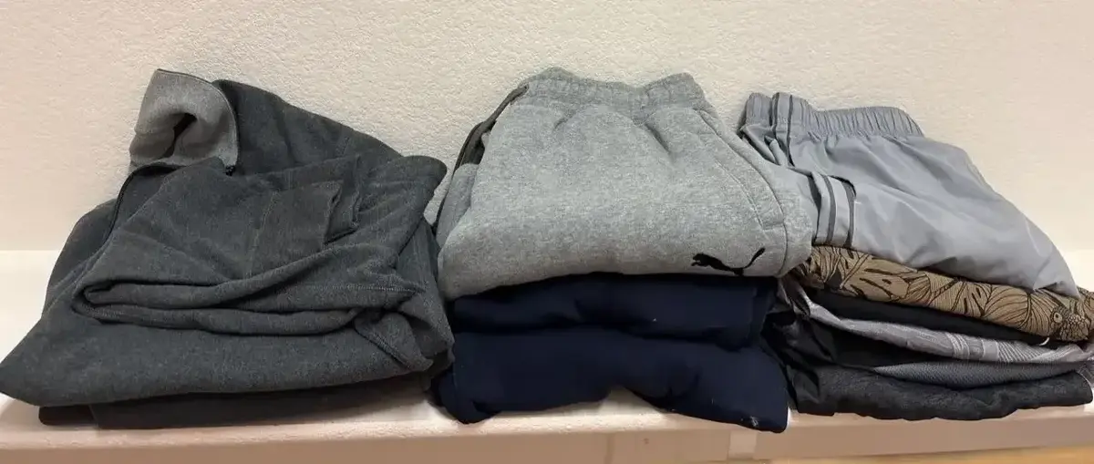 Men’s Athletic Clothing - Size L/XL, Cremieux Quarter Zip, Puma & Fila Sweat Pants, Shorts