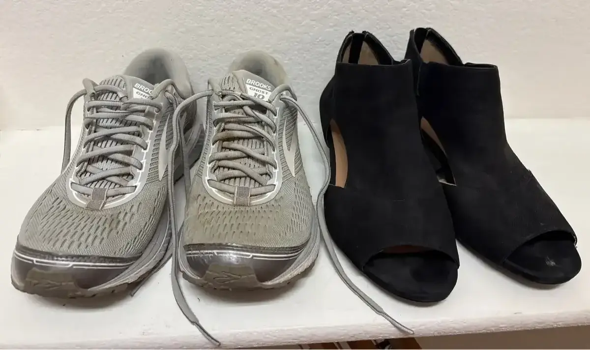 Women’s Shoes - Brooks Ghost 10 Size 10, Naturalizer Black Greyson Open Toe Booties Size 9