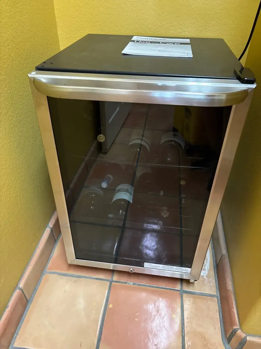 Frigidaire Wine Cooler Fridge - Stainless Steel, Black, Wine Not Included 