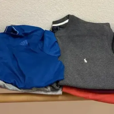 12 Men’s Shirts - Size L/XL, Nike, Adidas, Polo Ralph Lauren, Caribbean