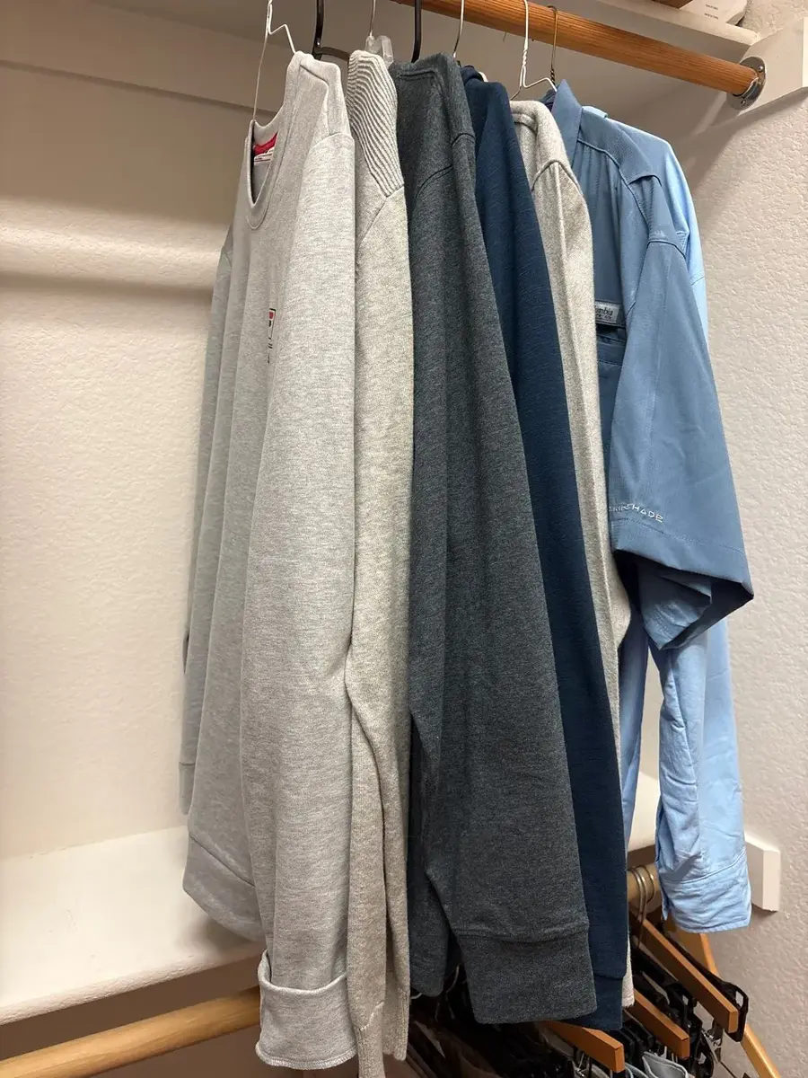7 Men’s Shirts - Size L, Fila, Nautica, Reel Life Jacket, Lands End, Columbia PFG