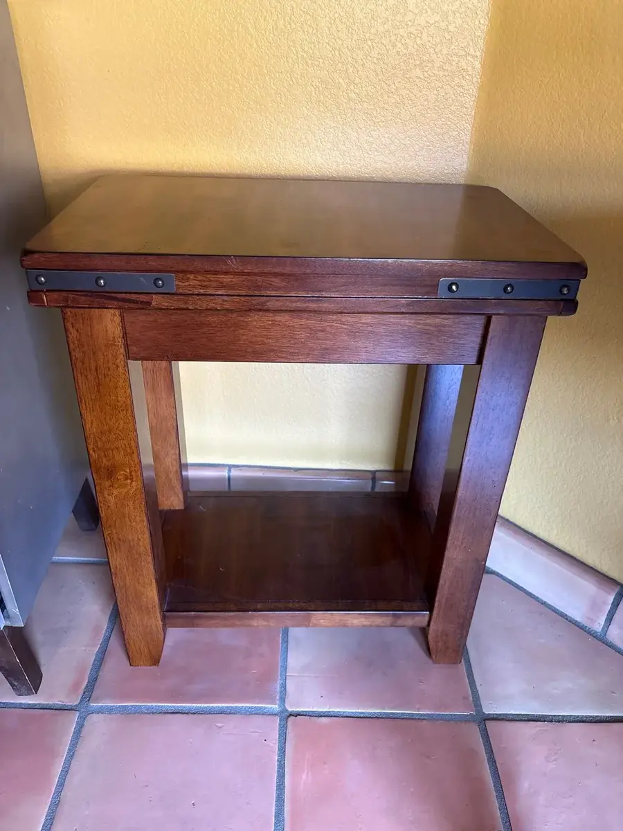Wood 2-Tier Side Table - Winners Only Inc, Rustic Craftsman, Accent Table, Industrial