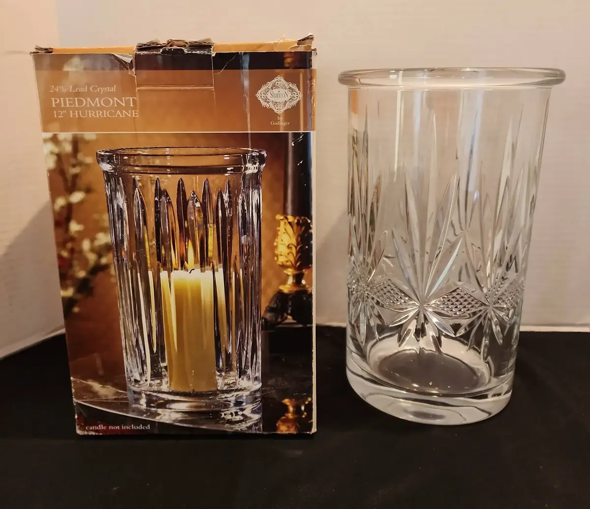 12" Piedmont Lead Crystal Hurricane - 24% Lead Crystal, Shannon Crystal By Godinger