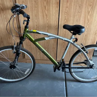 Shimano Cyber Drive Bike - Decko Aluminum Frame, Bicycle, Green & Silver, 26" Mountain, Commuter