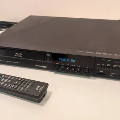 JVC Professional Blu-ray Disc & HDD Recorder Alongside its Corresponding JVC RM-SSR008U Remote