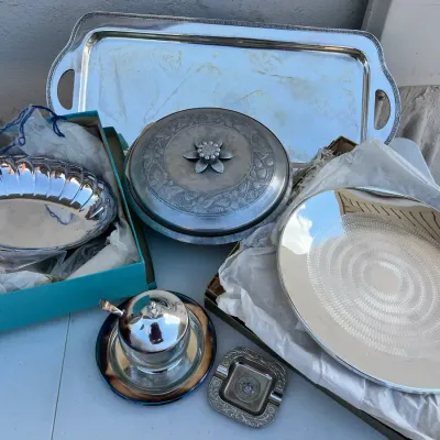 Silver Plate And Cast Aluminum Serveware