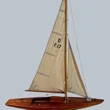 Wooden Model Sailboat - Dragon-Style Yacht 30 X 7 X 40 in