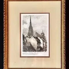 Vintage Framed Art Print - Wien, Schuler Stra Be - Henry GEORING