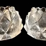 Vintage Votive Candle Holders - Orrefors Firefly by Berit Johansson. Pair of vintage clear textured glass votive or tealight candle...