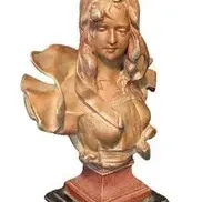Antique Art Nouveau Mixed Metal Female Bust "Christina" by Anton Nelson