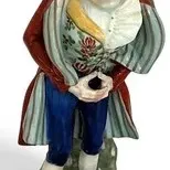Fine Capodimonte Polychrome Porcelain "Gobbetto" Figurine - Allegory of Winter / Shivering Dandy, 19th/Early 20th Century.
