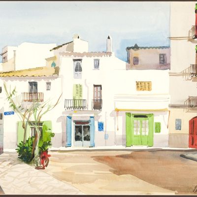 Harry Marinsky Village Scene Watercolor
