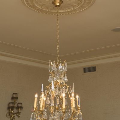 French-Style Brass & Crystal Chandelier