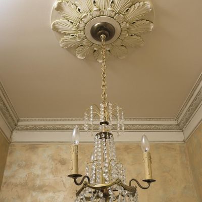 Antique French-Style Brass & Crystal Chandelier