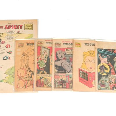6 Original "The Spirit" 1940's Comic Books
