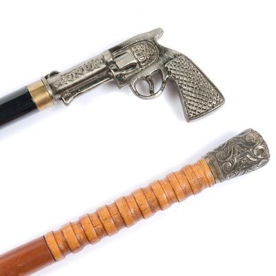 2 Cane Swords With Metal Handles
