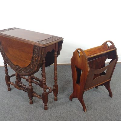 Gate Leg Table And Magazine Holder