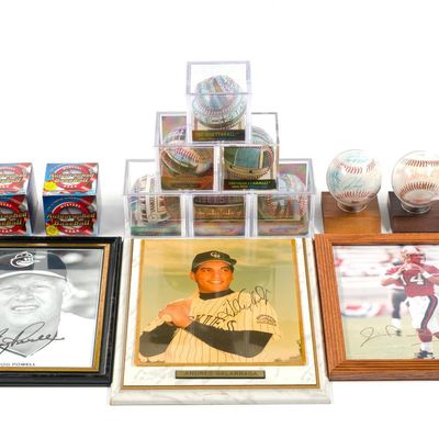 2 Autographed Photos, 4 Signed Baseballs & 6 Unforgettaball's