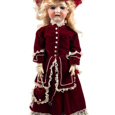 Victorian Doll On Pedestal Stand