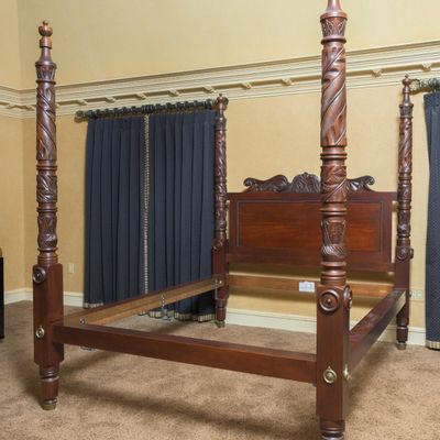 Ralph Lauren Safari Carved Mahogany Queen Size Bed