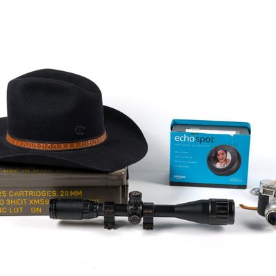 Vintage Camera, "Charlie Horse" Cowboy Hat & Pinty Rifle Scope