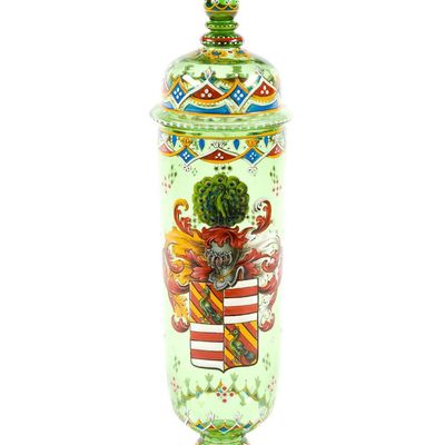 19th Century Bohemian Enamel Glass Pokal