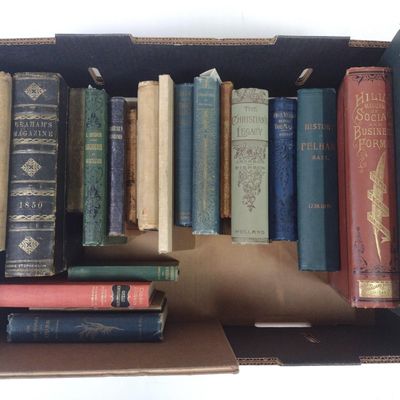 22 Antique Books Incl. Grahams Magazine 1850