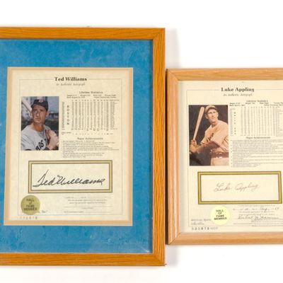 Notarized Autographs Ted Williams & Luke Appling