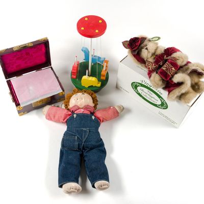 Cabbage Patch Doll & Wood & Brass Box