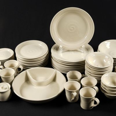 66 Pcs. Simon Pearce Stoneware Dinner Service