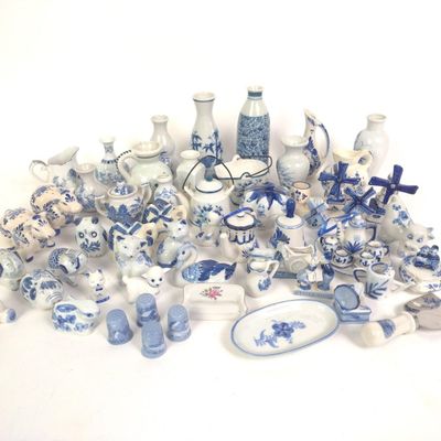 54 Pieces of Blue & White Porcelain