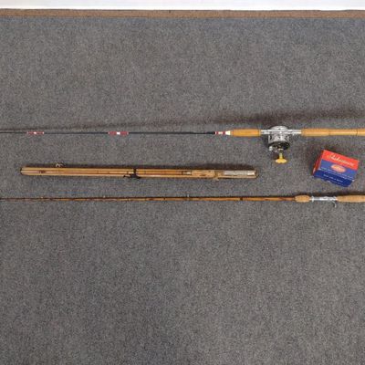 2 Vintage Fly Fishing Poles, Deep Sea Fishing Pole & Spare Reel